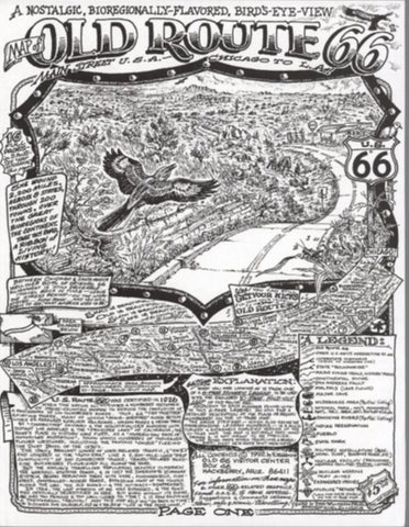 Bob Waldmire's Map of Old Route 66 (in person sale - no shipping, tax included)